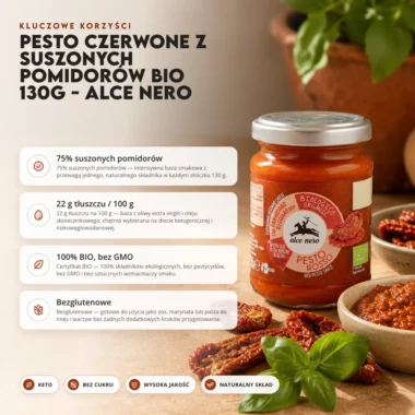 Pesto Czerwone z Suszonych Pomidorów BIO 130g - Alce Nero