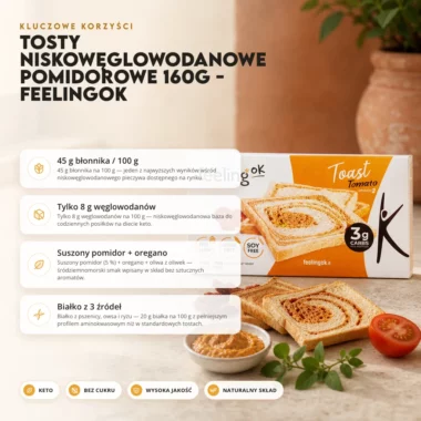 Tosty Niskowęglowodanowe Pomidorowe 160g - FeelingOK