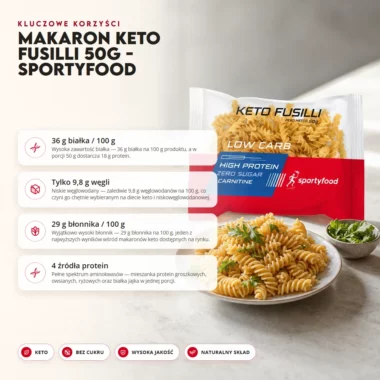 Makaron Keto Fusilli 50g - Sportyfood