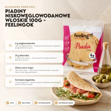 Piadiny Niskowęglowodanowe Włoskie 100g - FeelingOK