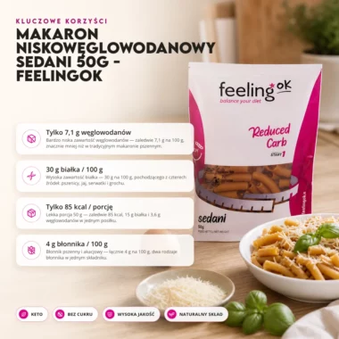 Makaron Niskowęglowodanowy Sedani 50g - FeelingOK
