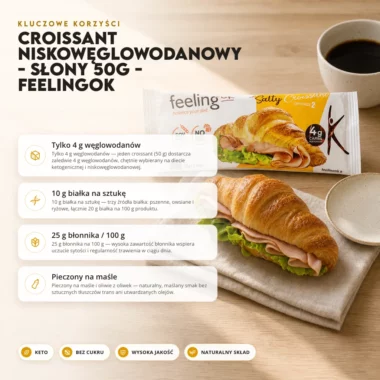 Croissant Niskowęglowodanowy - Słony 50g - FeelingOK