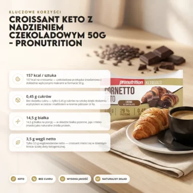 Croissant Keto z Nadzieniem Czekoladowym 50g - Pronutrition