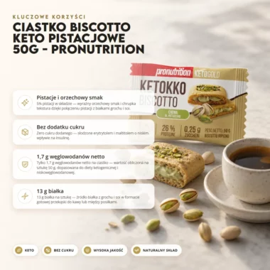Ciastko Biscotto Keto Pistacjowe 50g - Pronutrition