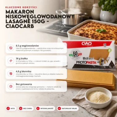 Makaron Niskowęglowodanowy Lasagne 150g - CiaoCarb