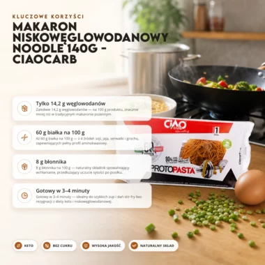 Makaron Niskowęglowodanowy Noodle 140g - CiaoCarb