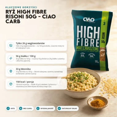 Ryż High Fibre Risoni 50g - Ciao Carb