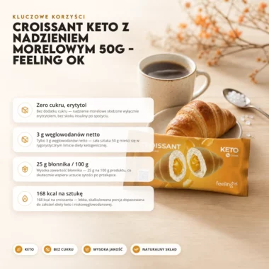 Croissant Keto z Nadzieniem Morelowym 50g - Feeling Ok
