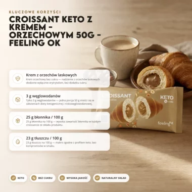 Croissant Keto z Kremem - Orzechowym 50g - Feeling Ok