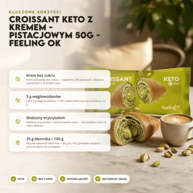 Croissant Keto z Kremem - Pistacjowym 50g - Feeling Ok