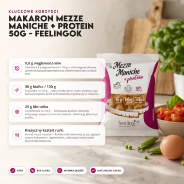 Makaron Mezze Maniche + Protein 50g - FeelingOk