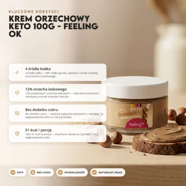 Krem Orzechowy Keto 100g - Feeling Ok