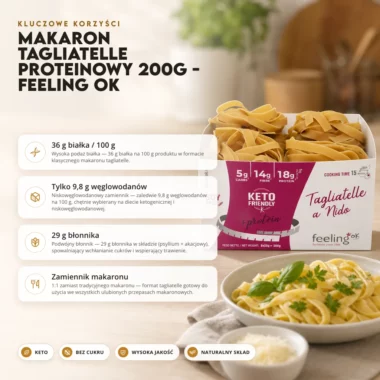 Makaron Tagliatelle Proteinowy 200g - Feeling Ok