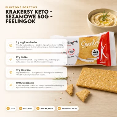 Krakersy Keto - Sezamowe 50g - FeelingOK