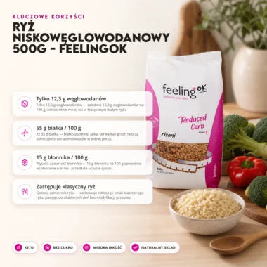 Ryż niskowęglowodanowy 500g - FeelingOK