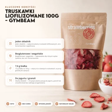 Truskawki liofilizowane 100g - GymBeam
