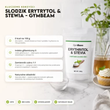 Słodzik Erytrytol & Stewia - GymBeam