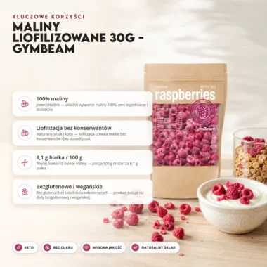 Maliny liofilizowane 30g - GymBeam