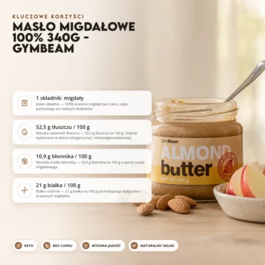 Masło Migdałowe 100% 340g - GymBeam