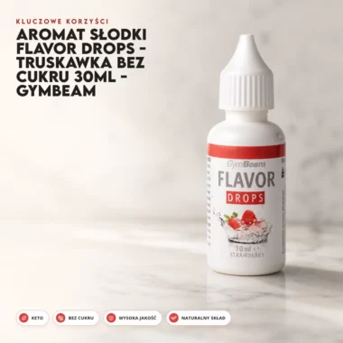 Aromat Słodki Flavor Drops - Truskawka Bez Cukru 30ml - GymBeam
