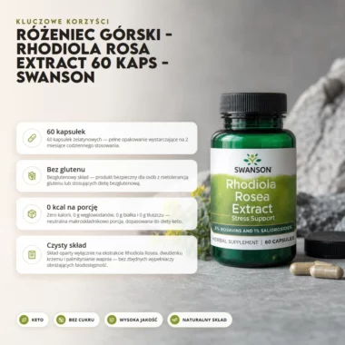 Różeniec Górski - Rhodiola Rosa Extract 60 kaps - Swanson